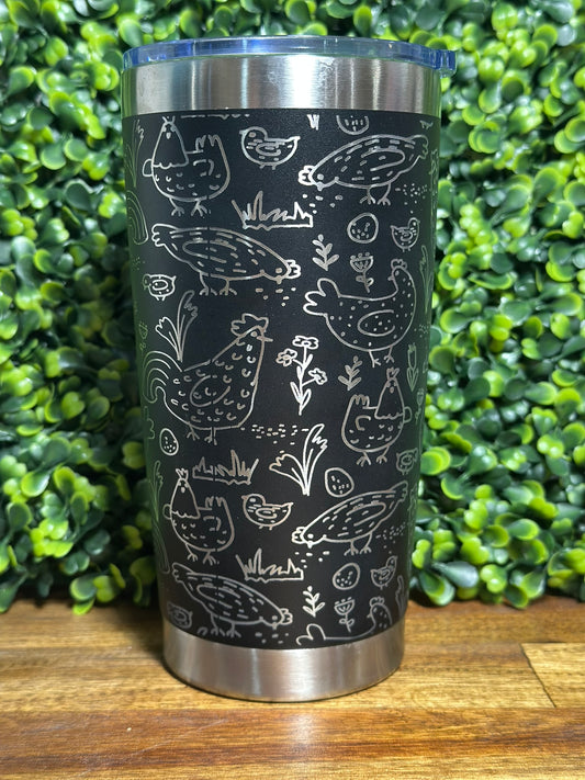 Chicken and Rooster Tumbler / 20 ounce image 1
