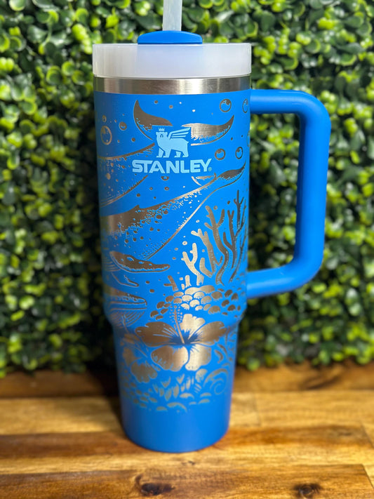 Whales Under the Sea Scenic Authentic Stanley Tumbler image 1