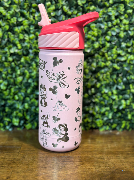 Disney Vibes Laser Engraved Water Bottle - Fun Vacation Essential image 1
