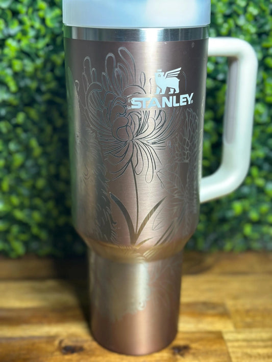 Gorgeous Llama and Floral Wrapped Authentic Stanley Tumbler