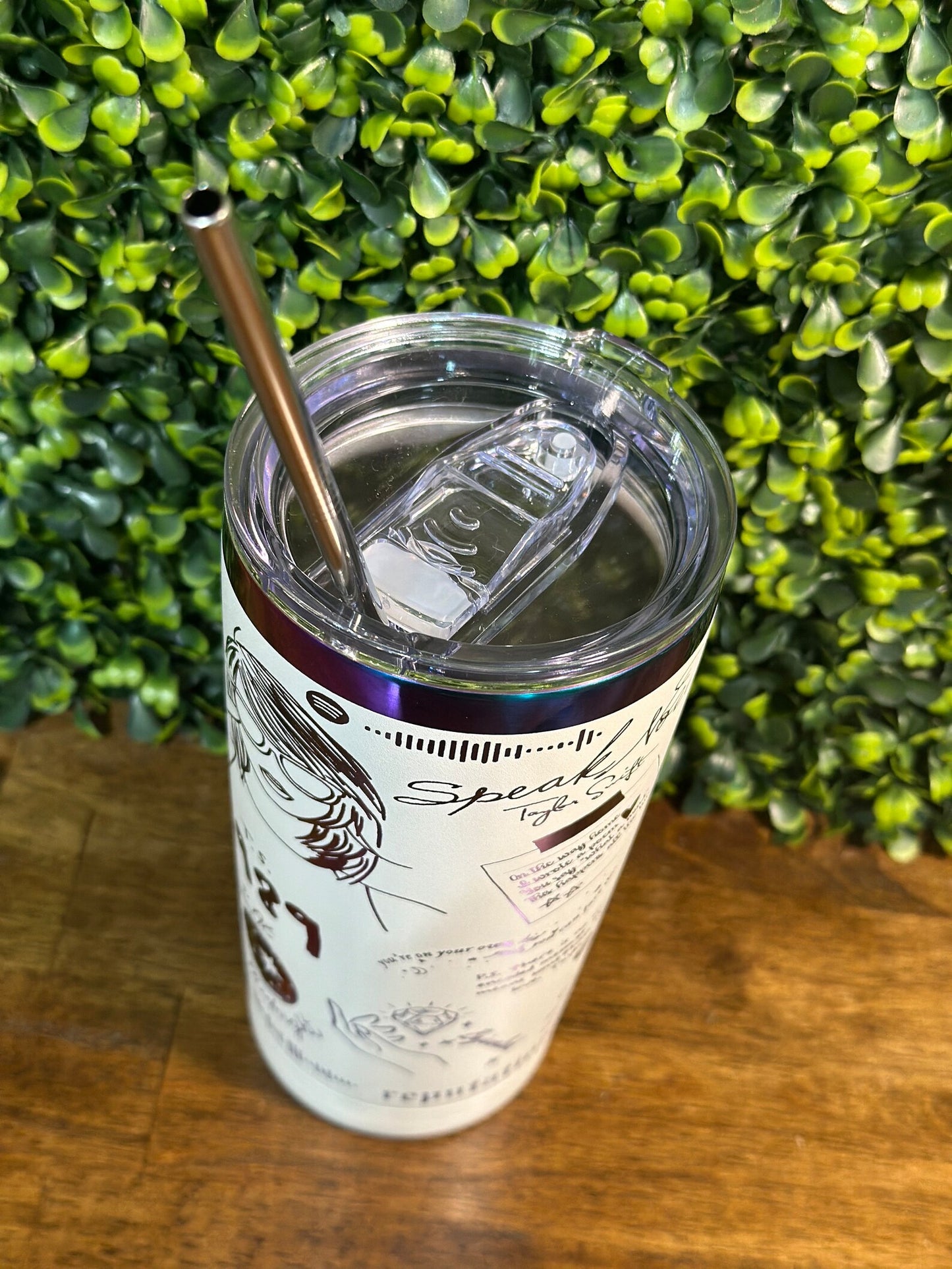 Rainbow tumbler, Taylor Swift Inspired Design, Colorful Cup for Swifties image 3