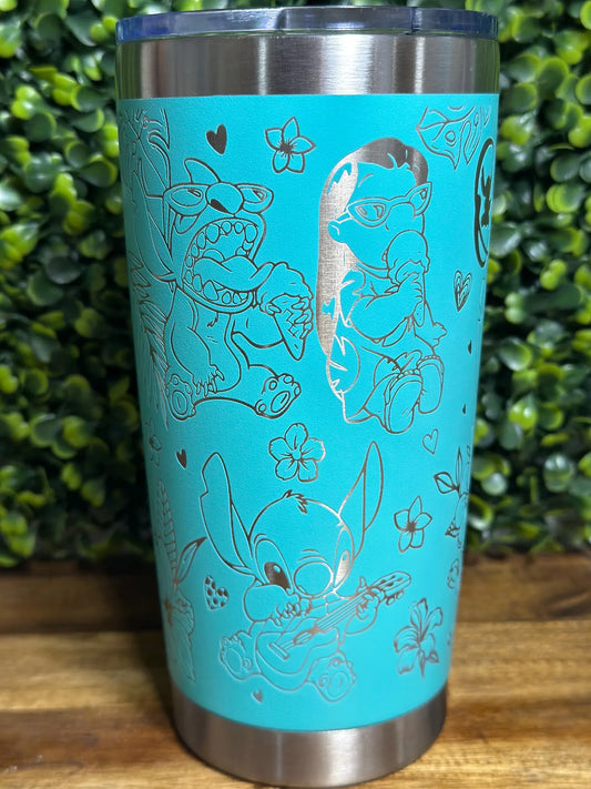 LILO and Stitch Inspired Engraved Tumbler image 1