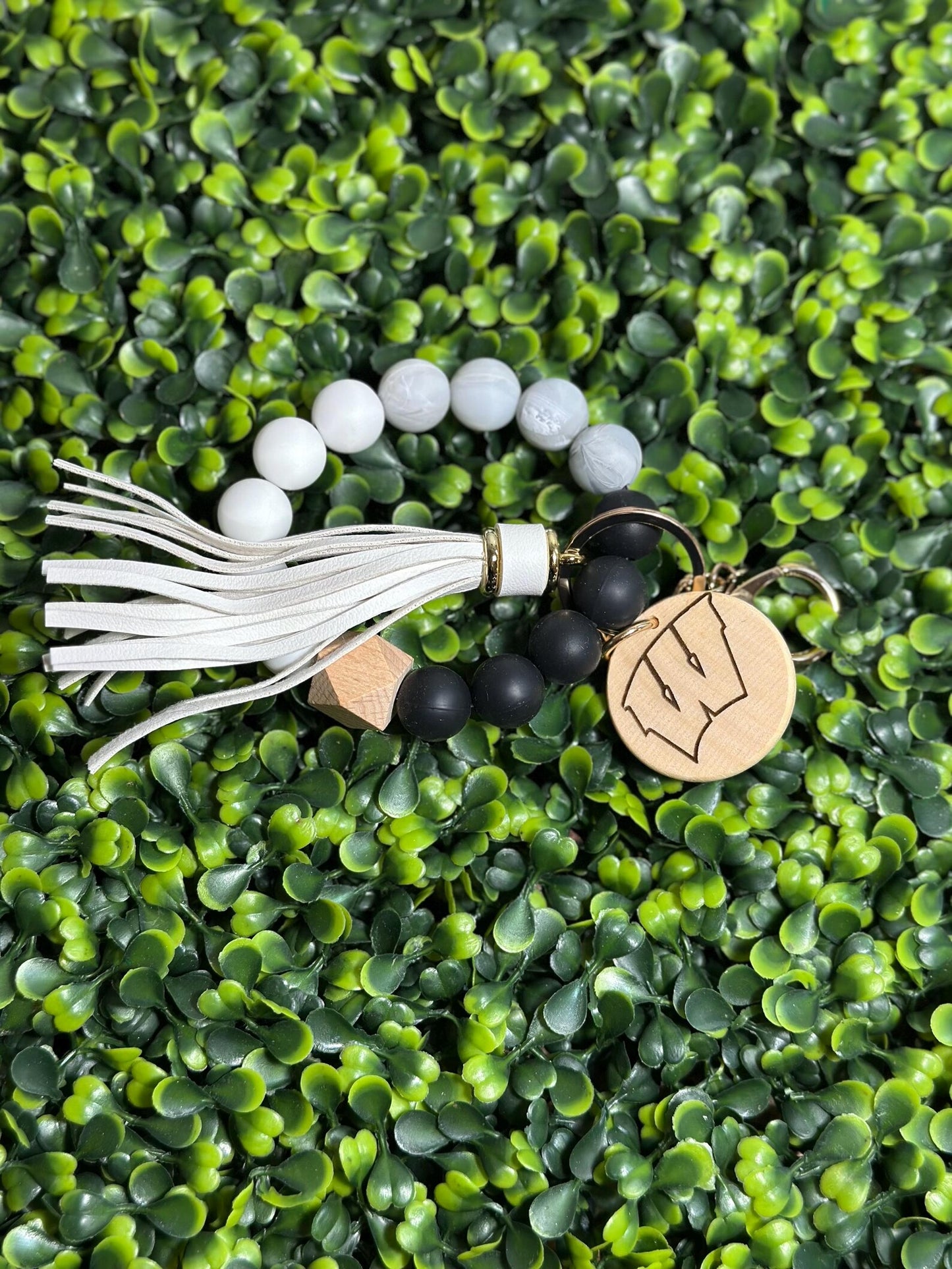 Customizable Silicone Beaded Keychain - engravable school logo image 5