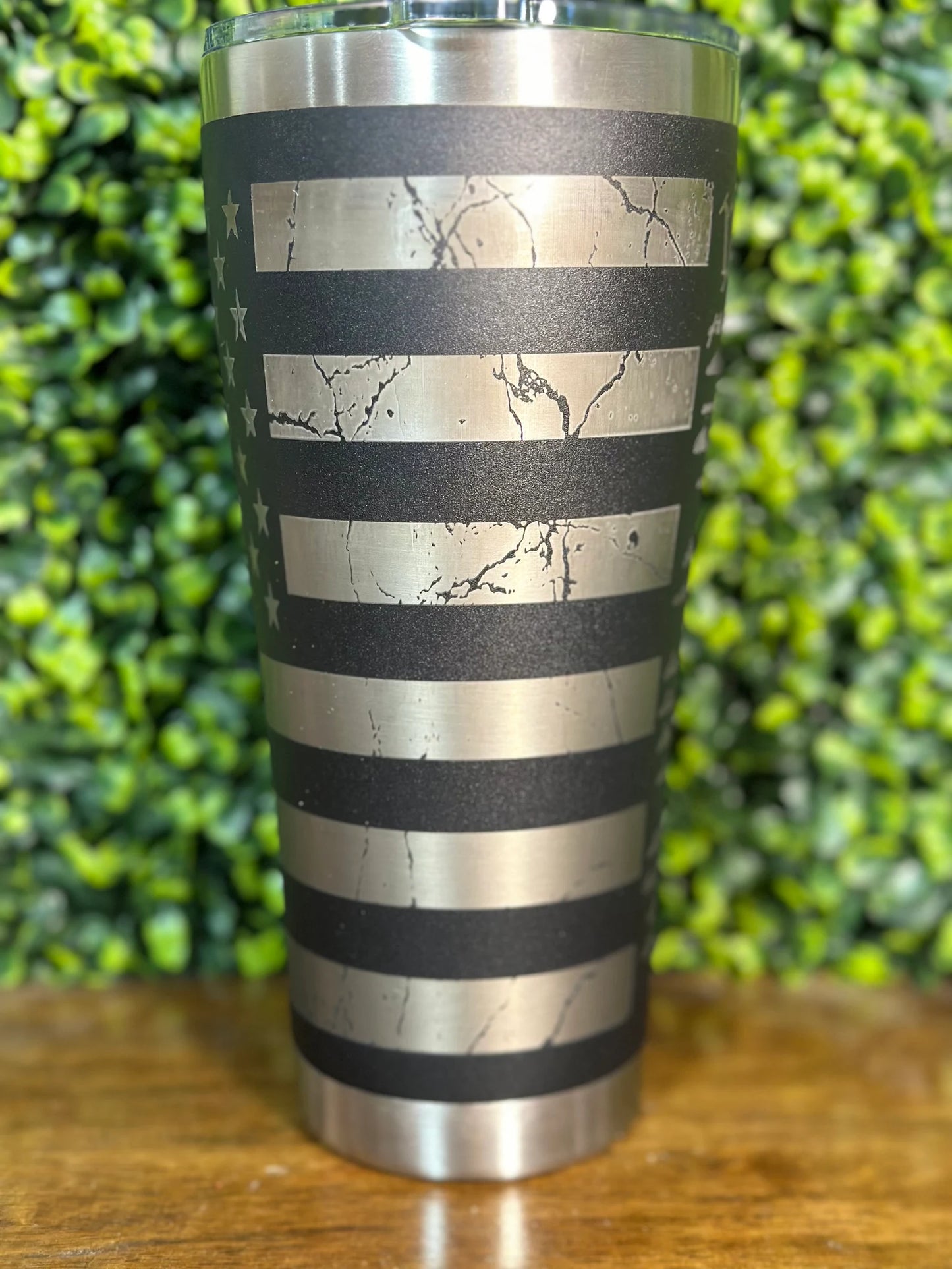 Patriotic Laser-Engraved Tumbler with American Flag Design - 30 oz image 4