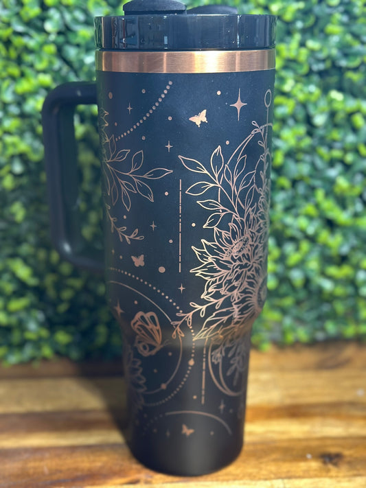 Whimsical Sunflower Copper Plated 40 Ounce Tumbler image 1