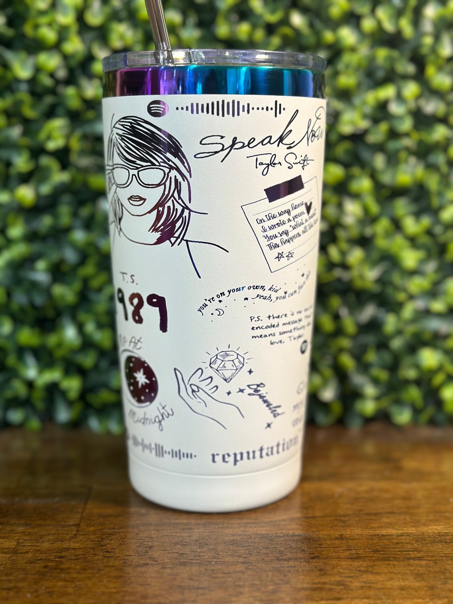 Rainbow tumbler, Taylor Swift Inspired Design, Colorful Cup for Swifties image 4