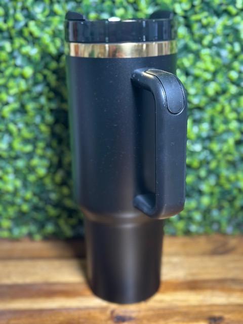Black 40 oz Gold Plated Stainless Steel Tumbler