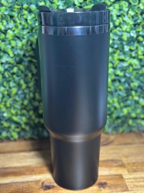 Black 40 oz Matte Black Plated Stainless Steel Tumbler