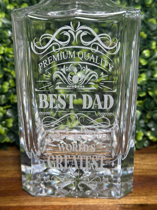 World's Best Father Glass Decanter