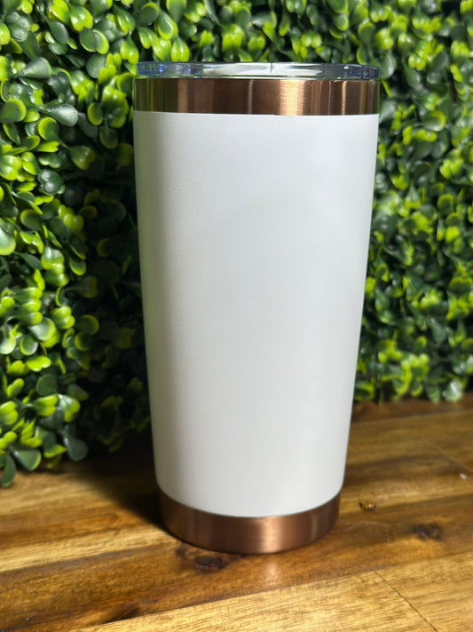 White w/ Copper Plating 20-ounce Tumbler