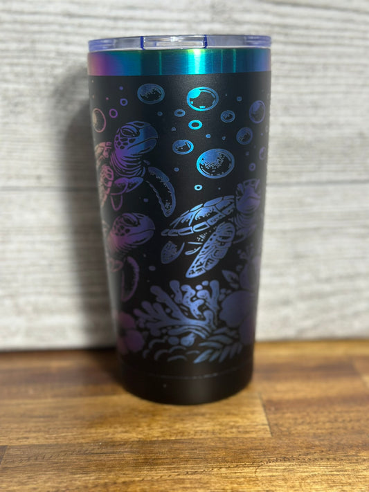 Baby Sea Turtle Blue/Purple Ombre Plated Tumbler