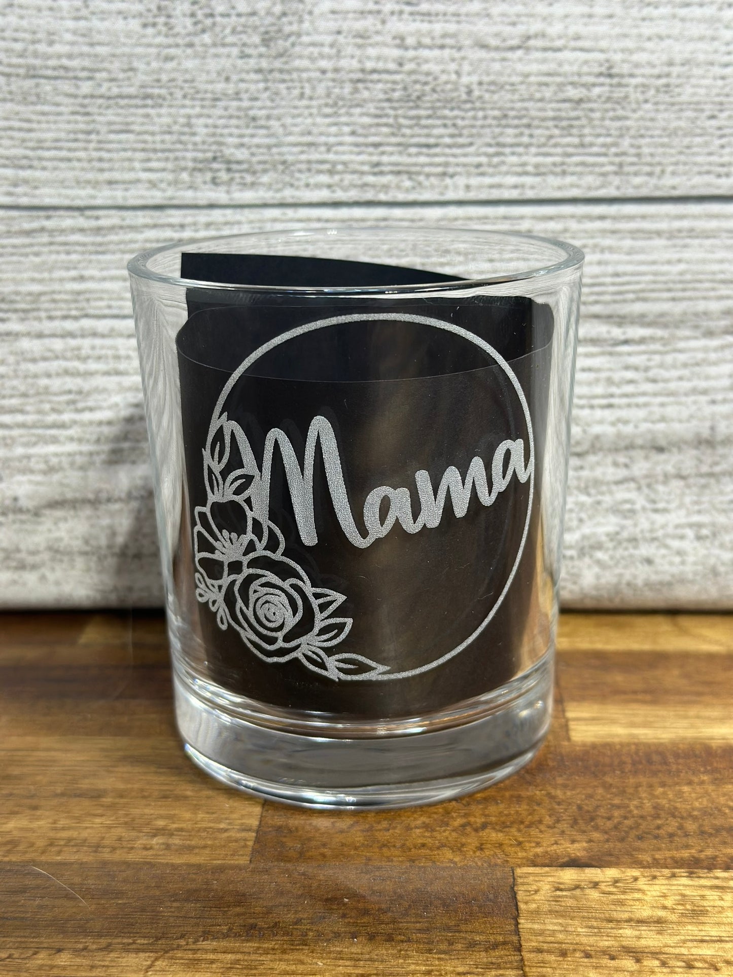 Floral Mama Engraved Whiskey Glass - 8 ounce