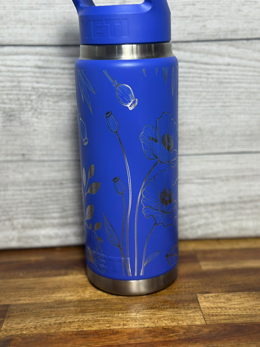 Poppy Inspired 24 oz Yeti Rambler / Gift for Her