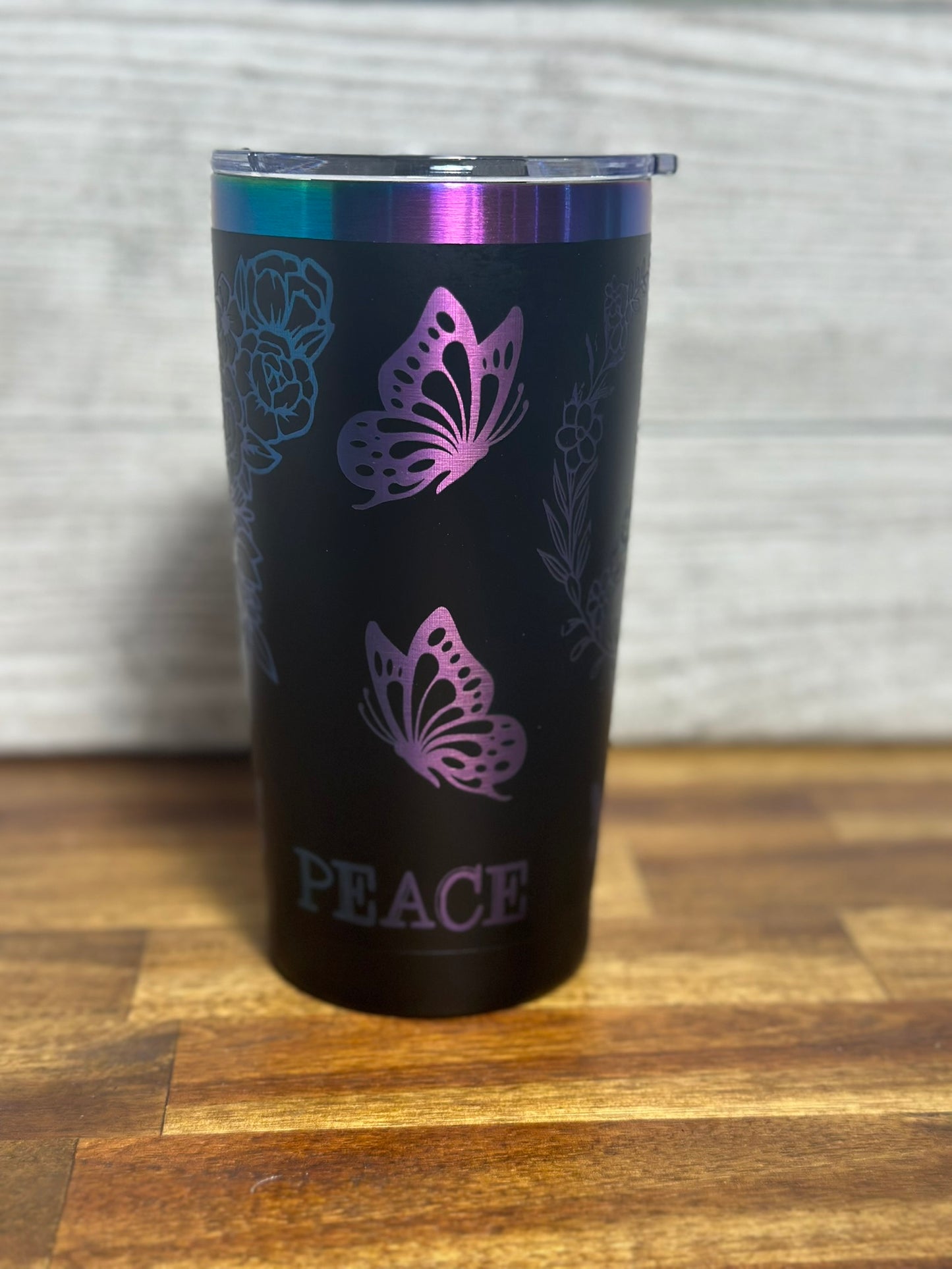 Floral Butterfly Ombre 20 ounce Tumbler