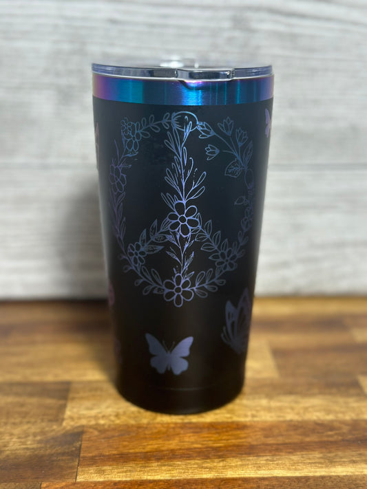Floral Butterfly Ombre 20 ounce Tumbler