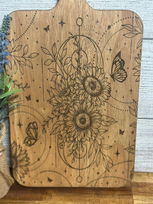 Sunflower Engraved Cutting Board