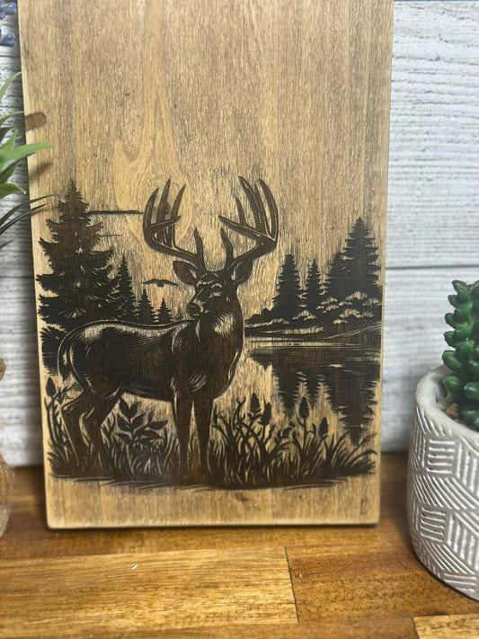 Buck Scenic Laser Engraved Bottle Opener Wall Mount