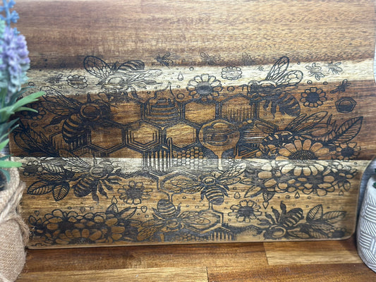 Honeybee Laser Engraved Decorative Cutting Board