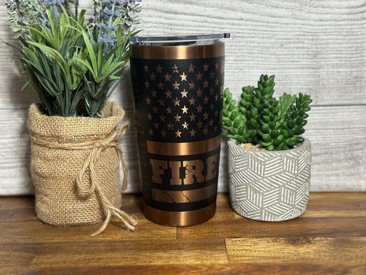 Copper Plated Firemen Tumbler w/ "We The People" in writing