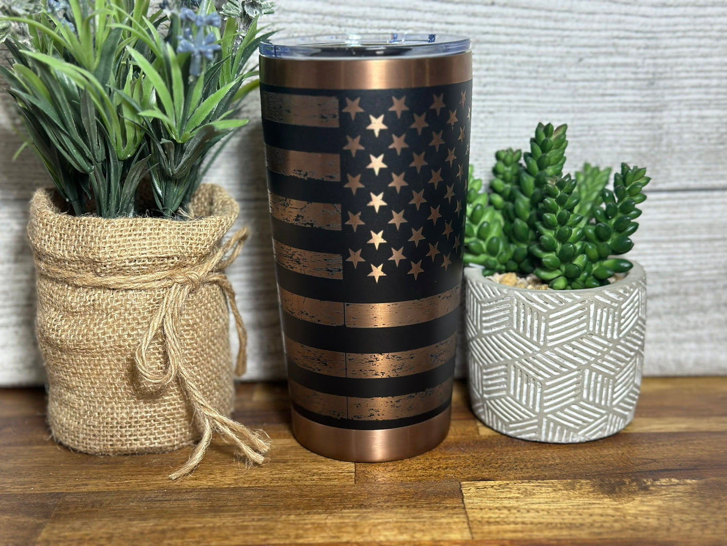 Patriotic Firemen Copper Plated Tumbler - 20 ounce