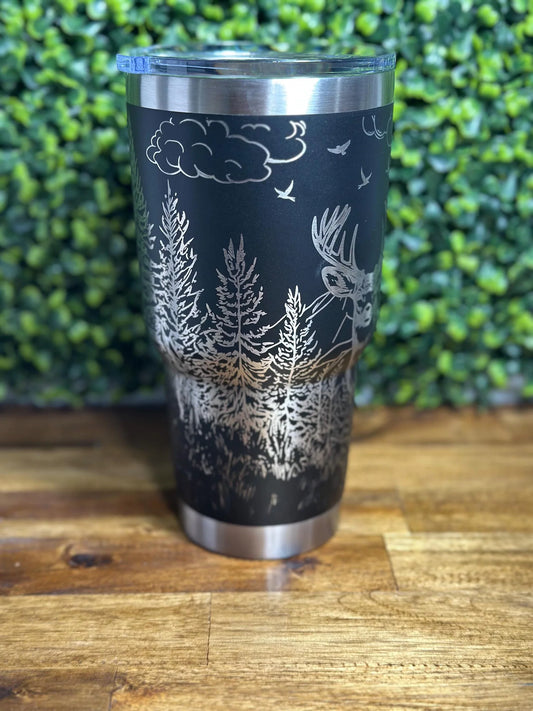 Mountainview Deer Scene Authentic Yeti 30 ounce tumbler image 1