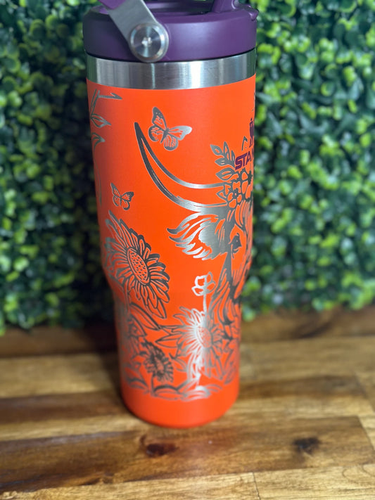 Highland Cow Authentic Stanley Flip Top Tumbler 30 ounce image 1