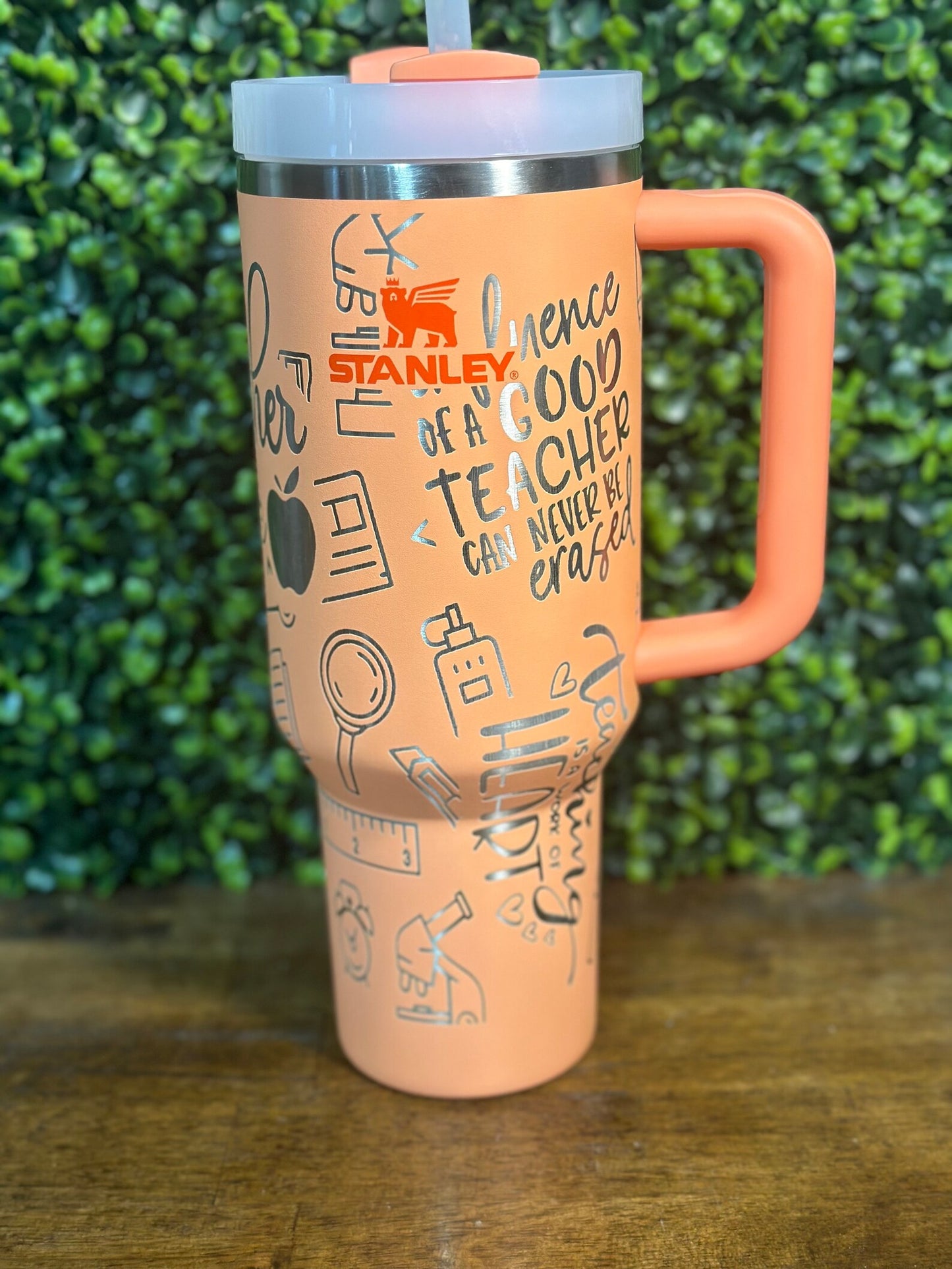 Teacher Inspired Laser Engraved Wrap / 40 ounce Authentic Stanley / Back to Scho image 2