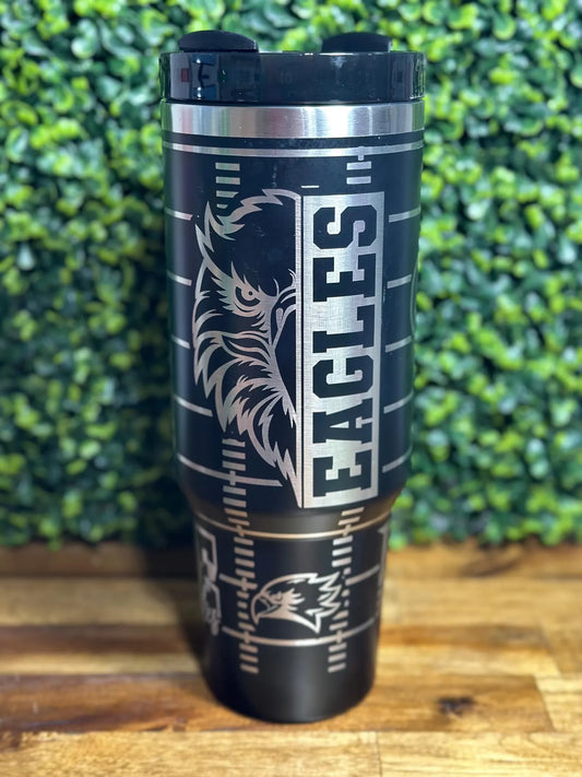 Eagles inspired laser engraved tumbler image 1