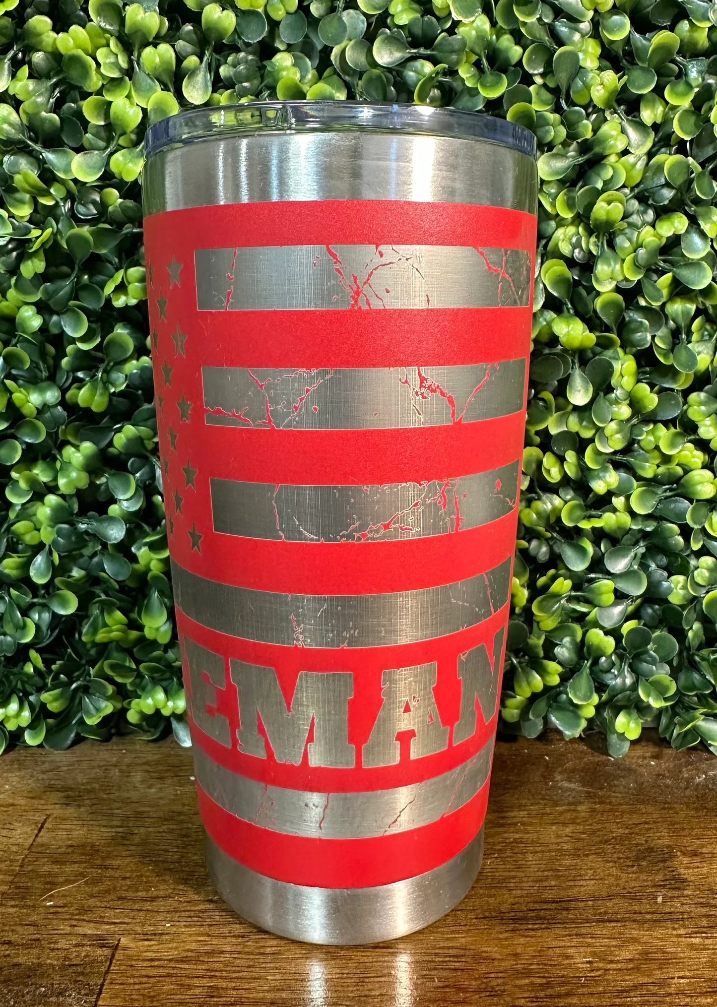 Firefighter Theme Tumbler / Gift for Him / Full Wrap / Customizable image 3