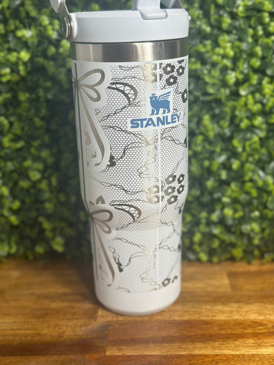 Lace Softball Stanley Flip Top Tumbler image 0