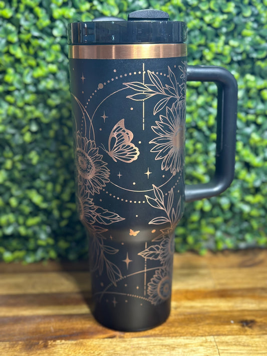 Whimsical Sunflower Copper Plated 40 Ounce Tumbler image 0