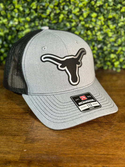 Custom Leather Engraved Longhorn Trucker Hat