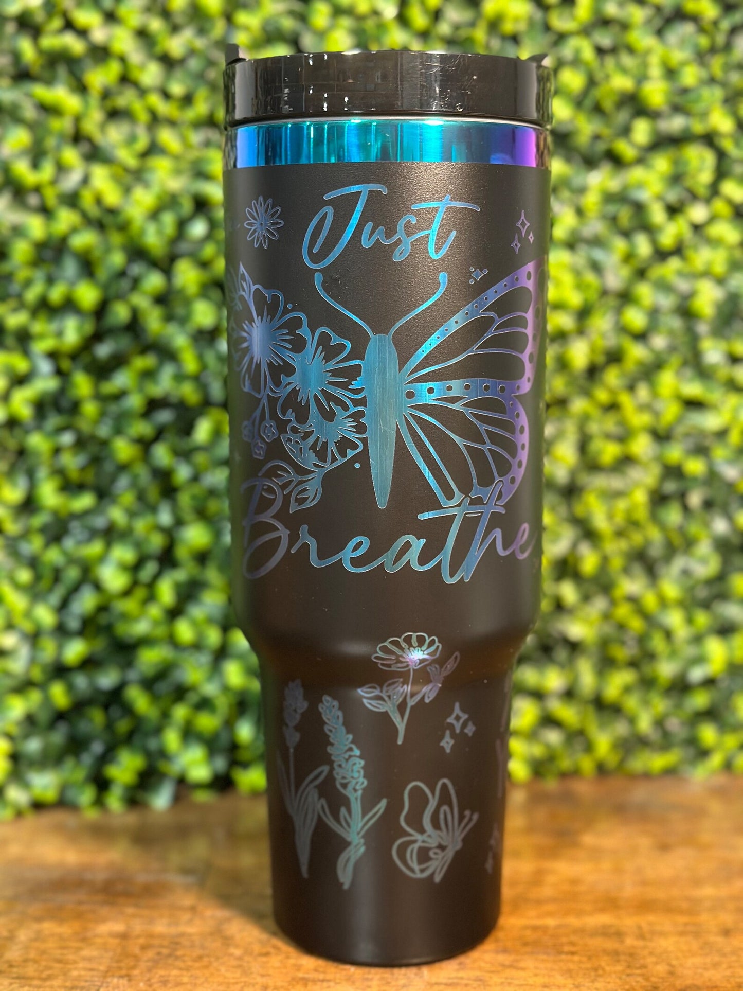 Stay Positive with this Gorgeous Rainbow Plated 40 oz Tumbler - Just Breathe image 7