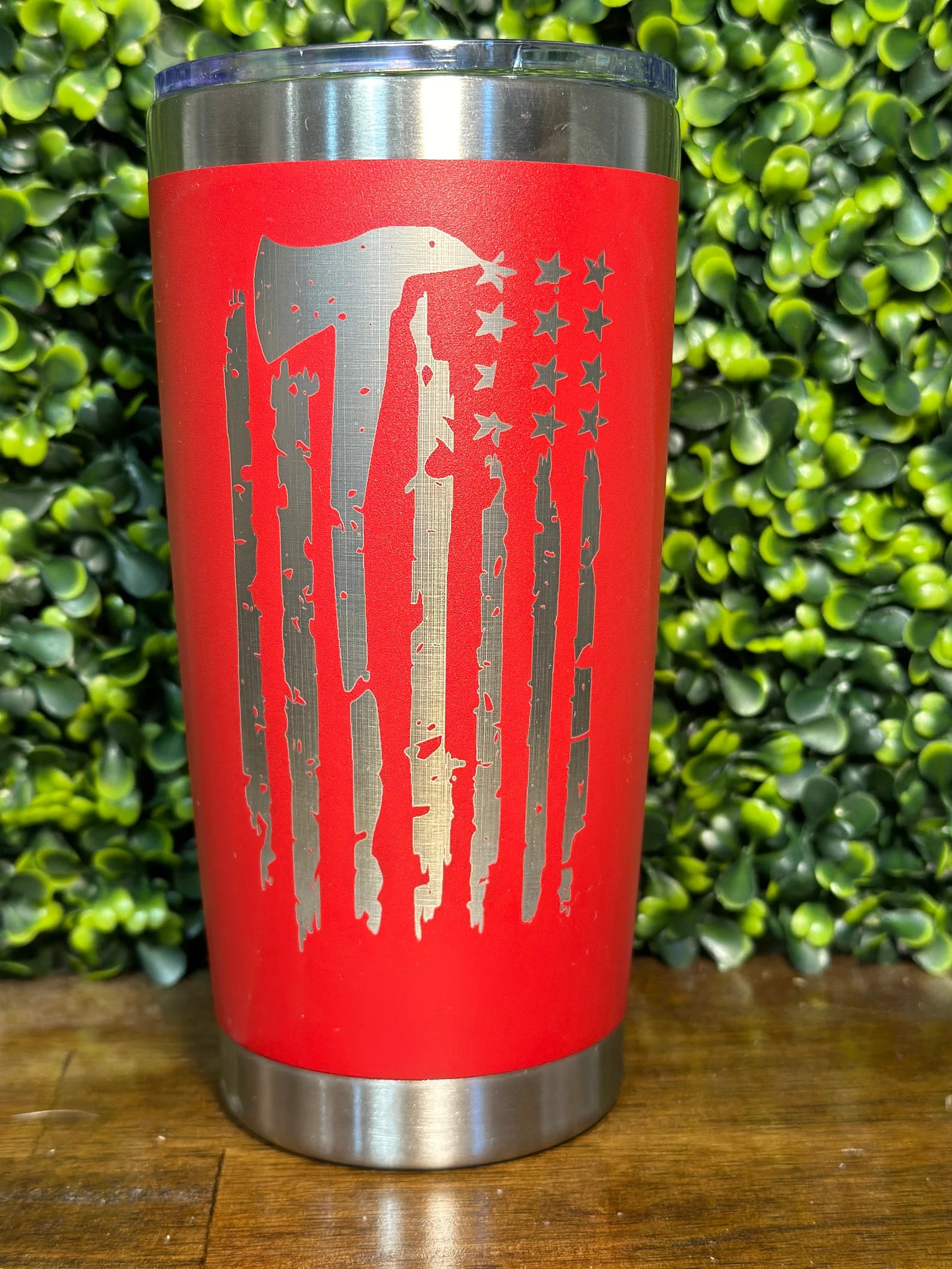 Show Your Support with Fireman Flag Tumbler - 20 oz - Engraved Stainless Steel C image 0
