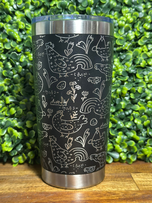 Chicken and Rooster Tumbler / 20 ounce image 0