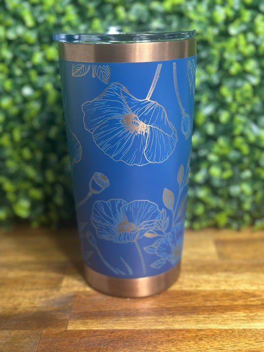 Poppy Inspired Blue with Copper Plating 20 ounce Tumbler image 0