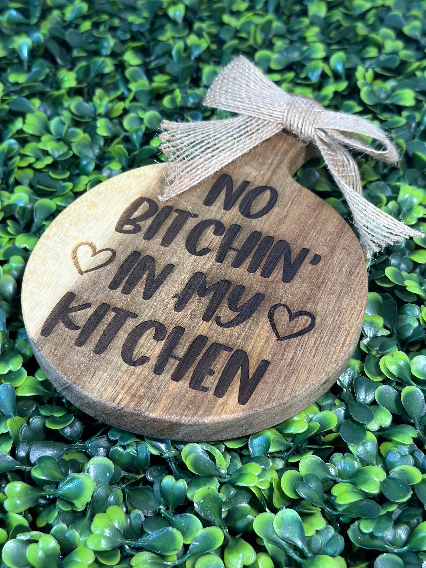 Miniature Kitchen Decor Cutting Board / Humorous Phrase image 1