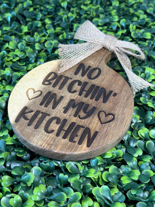 Miniature Kitchen Decor Cutting Board / Humorous Phrase image 1
