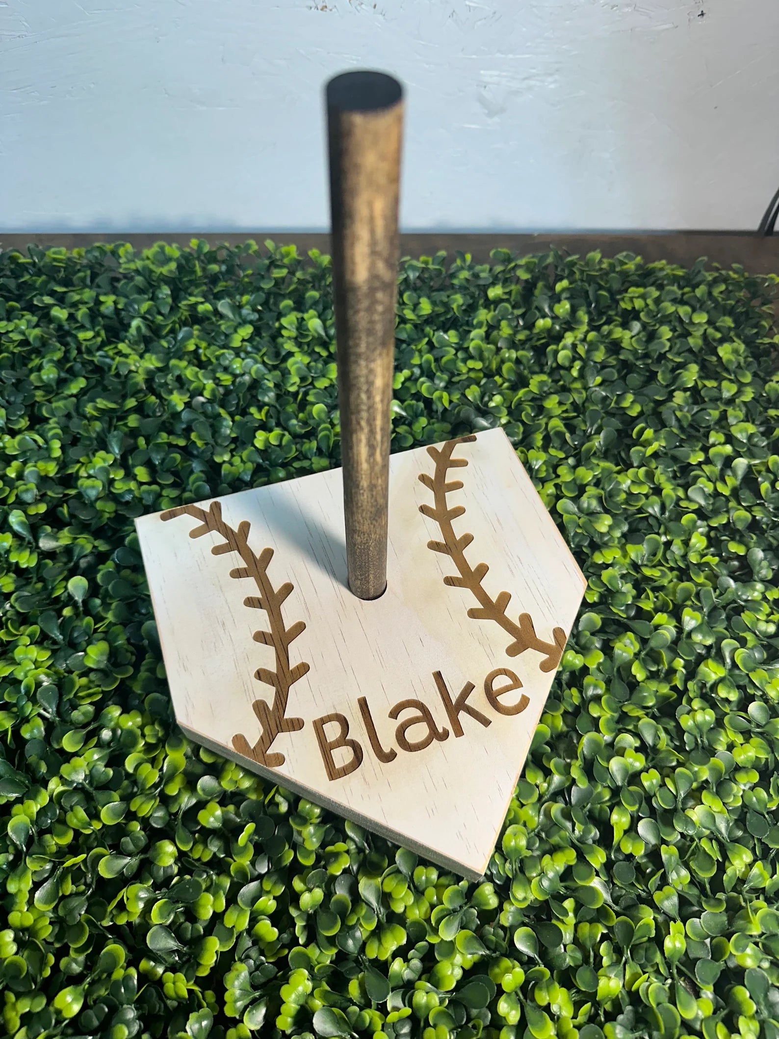 Handmade Wooden Ring Holder for Baseball/Softball Fans - Name Customization image 7