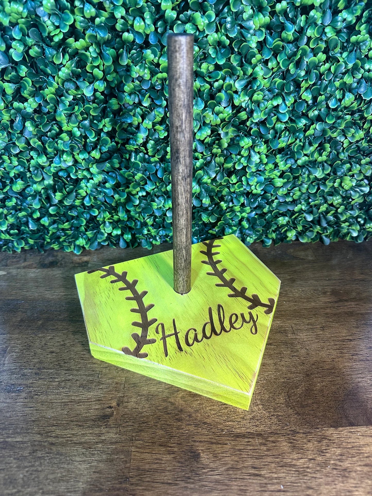 Handmade Wooden Ring Holder for Baseball/Softball Fans - Name Customization image 3