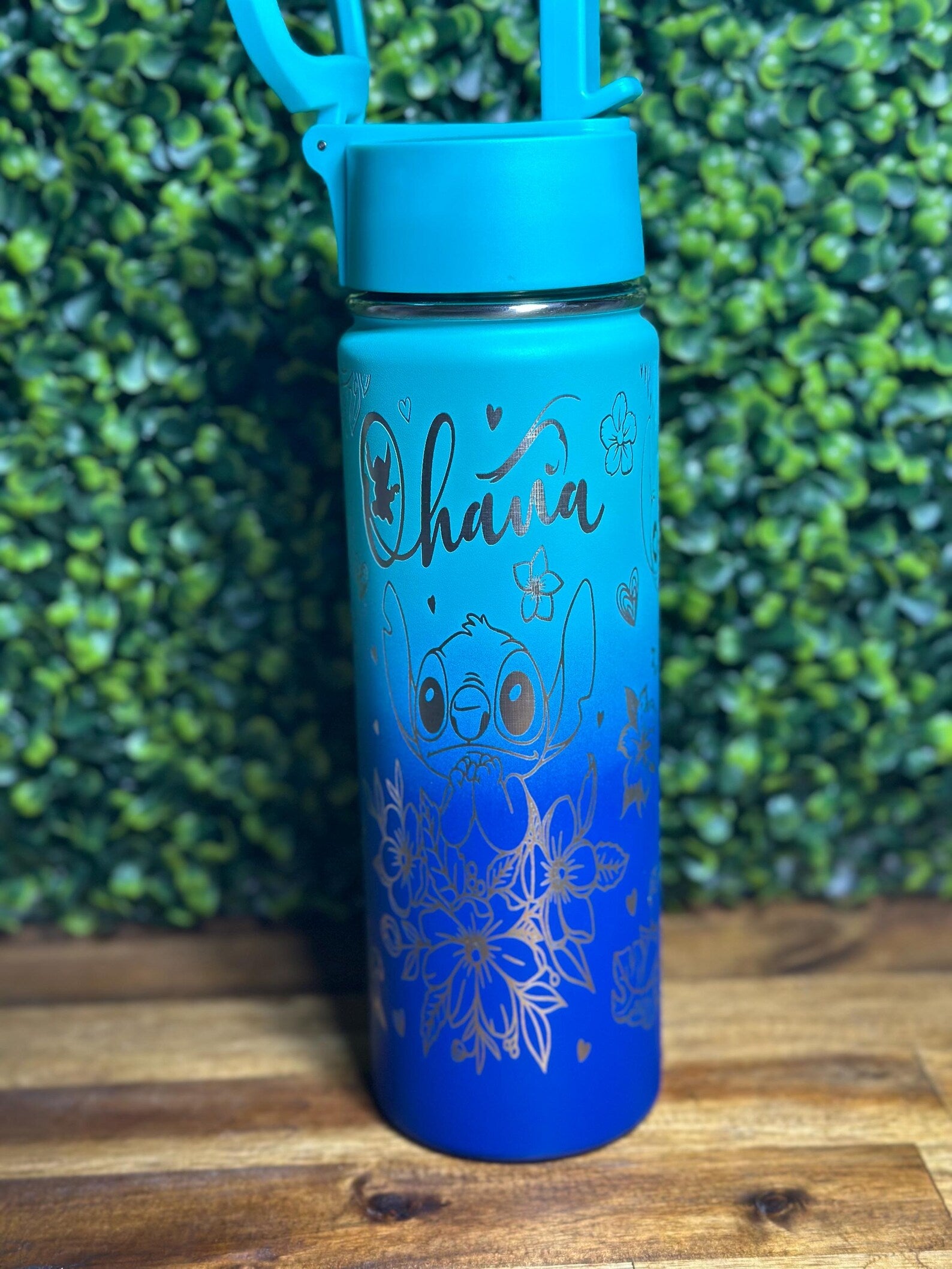 LILO and Stitch Inspired Multi colored Water Bottle image 0