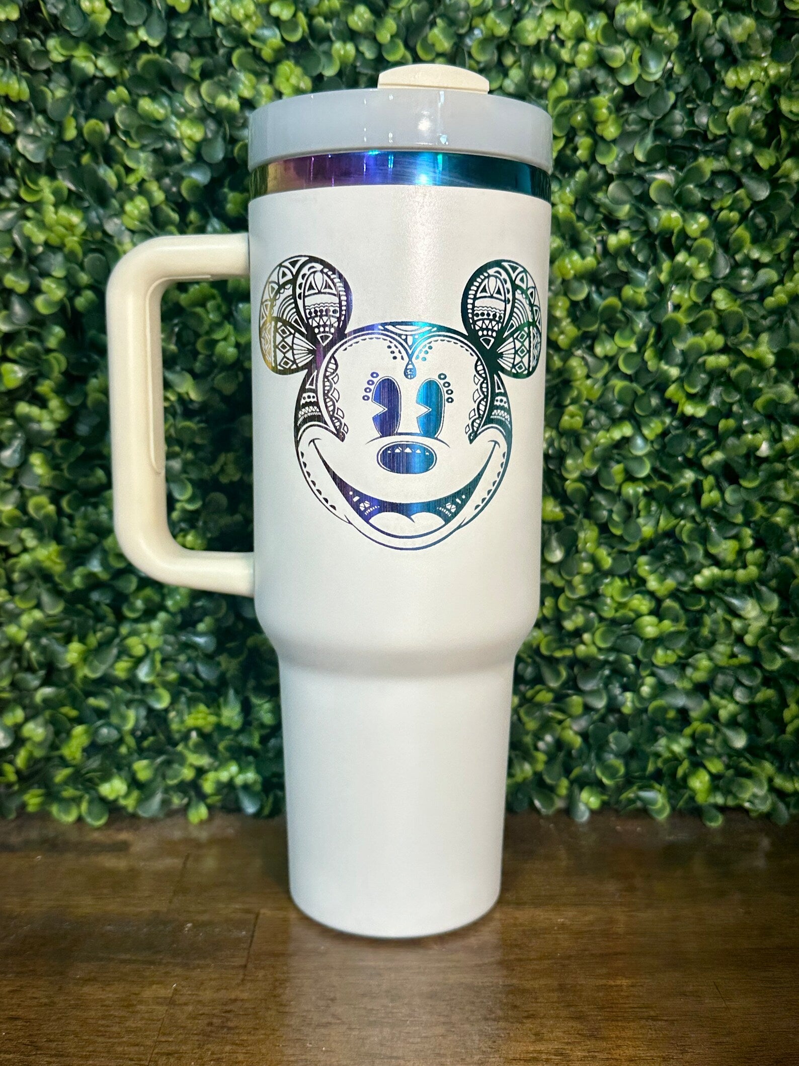 Rainbow Plated Mickey Mouse Tumbler / 40 ounce w/ Handle image 2