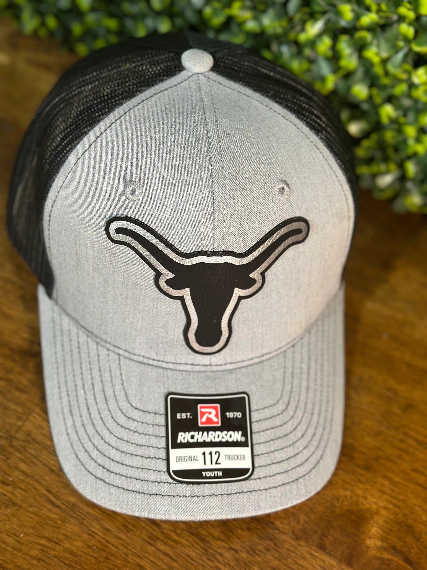 Custom Leather Engraved Longhorn Trucker Hat