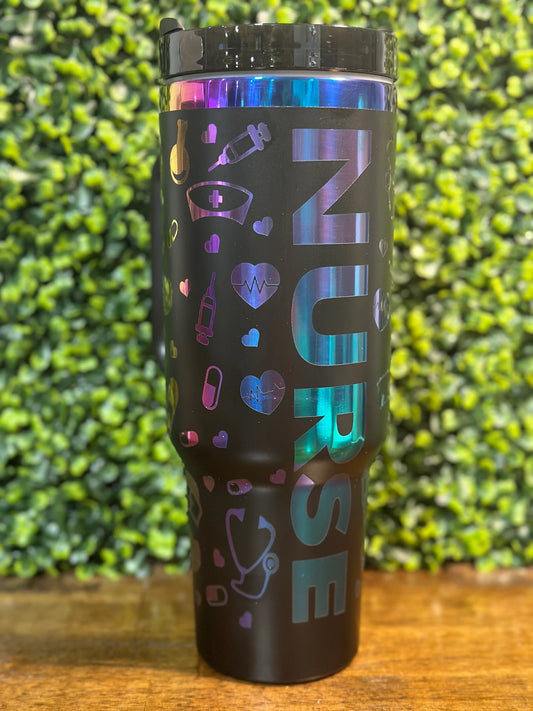Rainbow Nurse Appreciation Tumbler - Colorful Gift for Nurses image 0