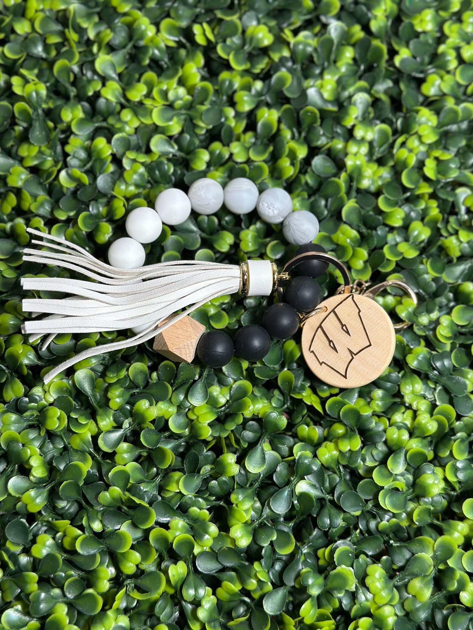 Customizable Silicone Beaded Keychain - engravable school logo image 5