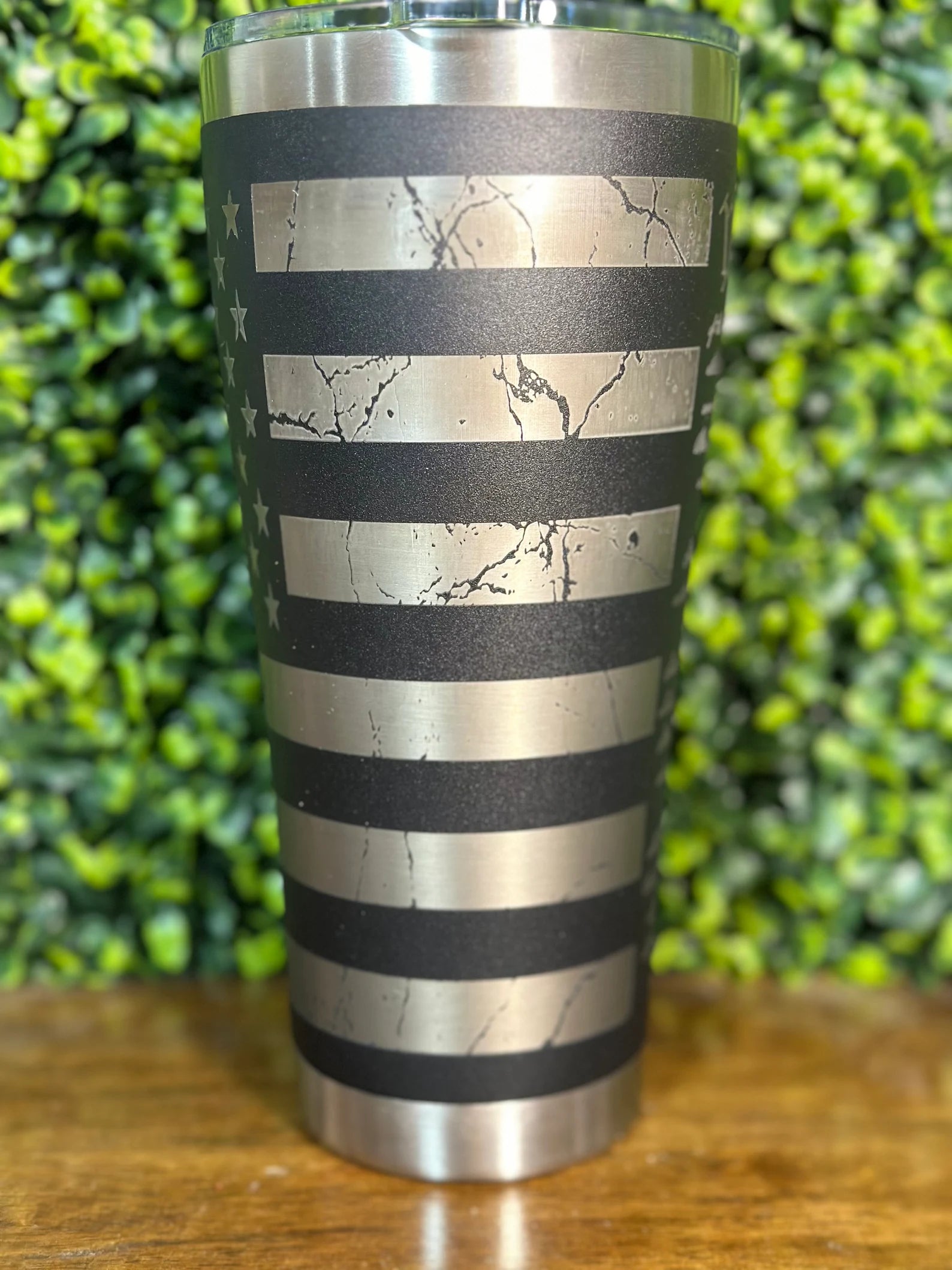 Patriotic Laser-Engraved Tumbler with American Flag Design - 30 oz image 4