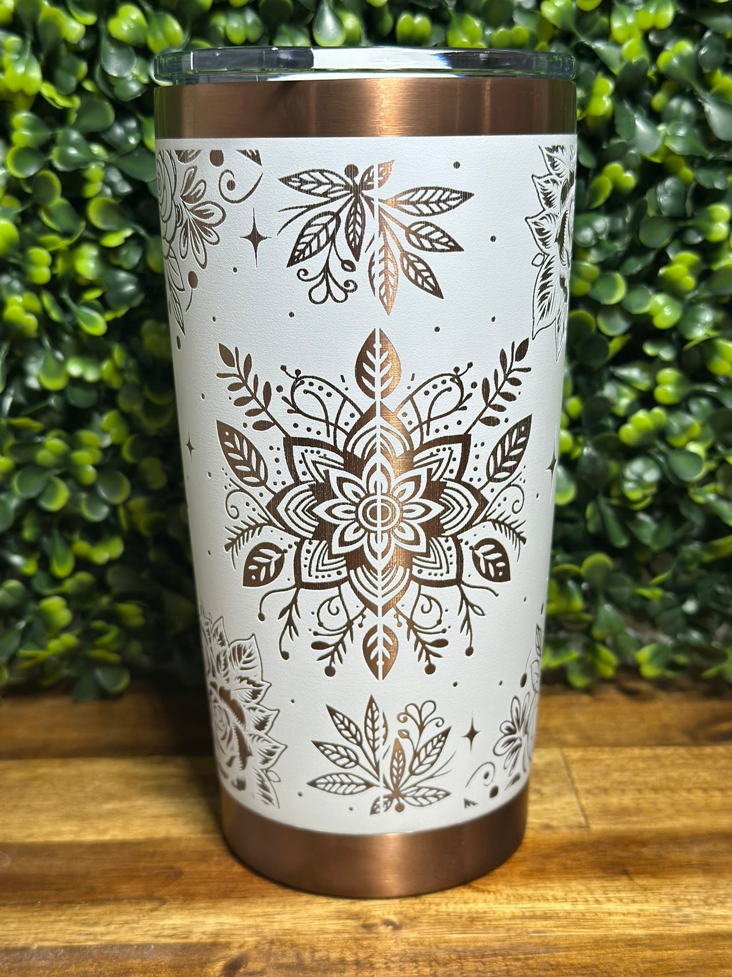 Skull and Rose Copper Plated 20 ounce Tumbler image 3
