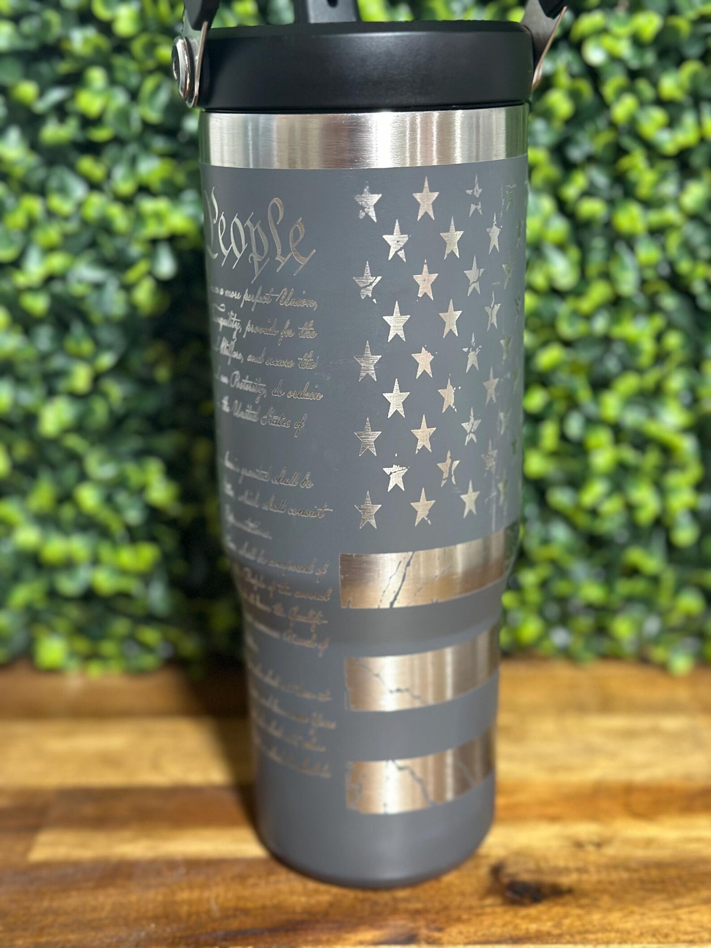 We The People Laser Engraved Authentic Stanley Flip Top Tumbler image 4