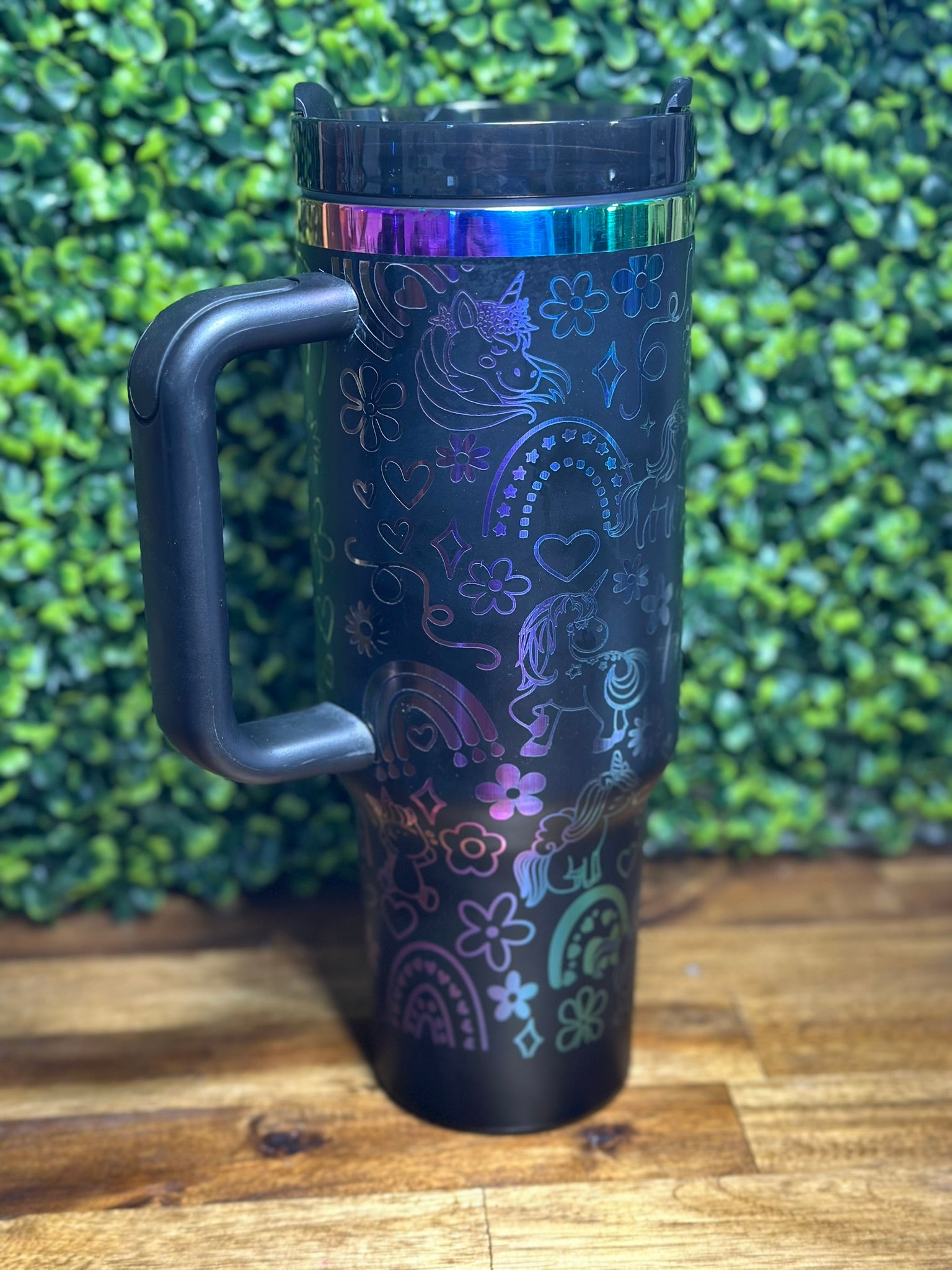 Unicorn and Rainbow w/ Rainbow Plating 40 Ounce Tumbler image 2