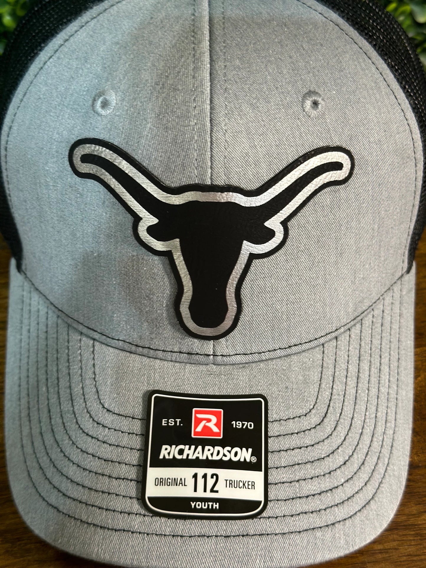 Custom Leather Engraved Longhorn Trucker Hat